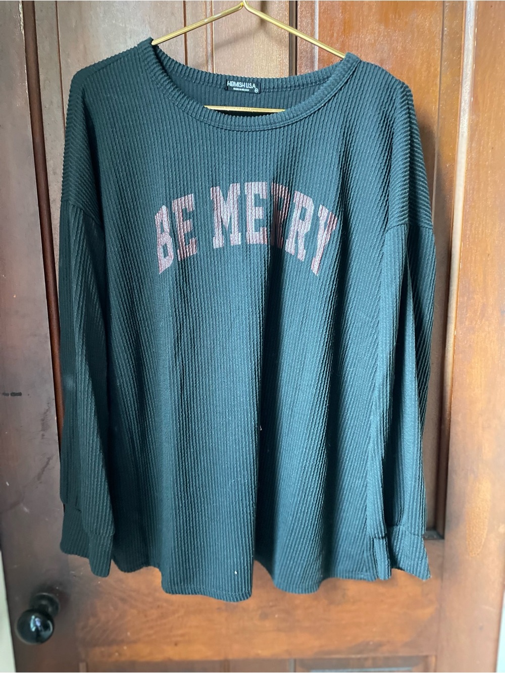 Heimish women's 2XL long sleeve black Christmas top